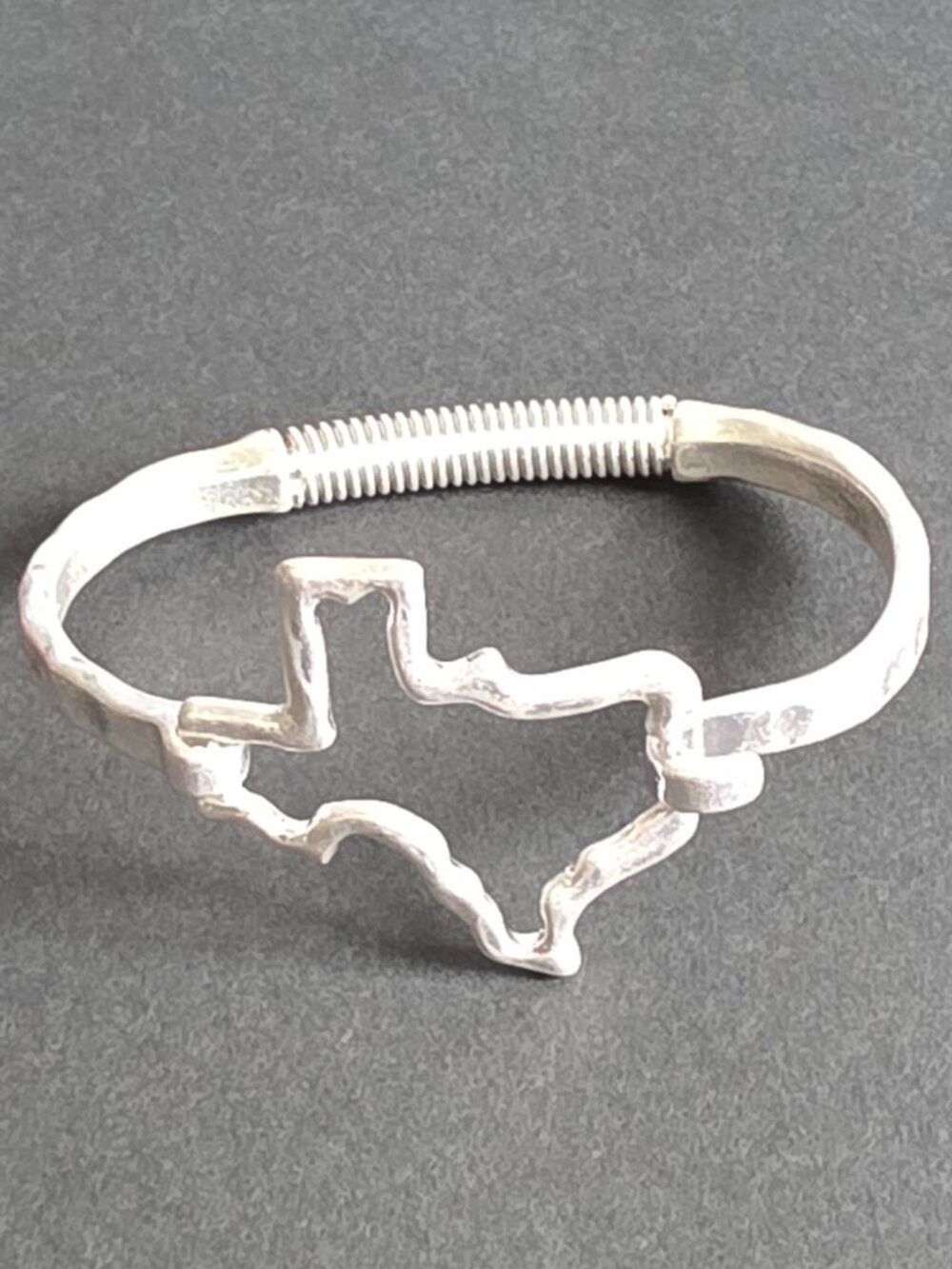 Silver Tone Texas Outline Cuff Bracelet Western State Jewelry